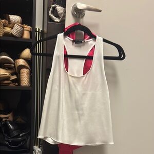 Express White and Pink Women's Tank Top